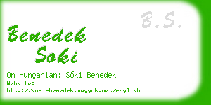 benedek soki business card