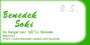 benedek soki business card